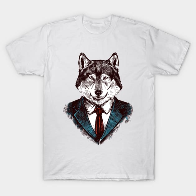 Wolf Formal T-Shirt by Mako Design 